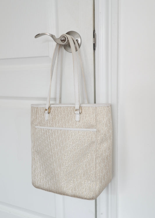 Authentic Preowned Dior Champagne Sparkle Trotter Tote Bag