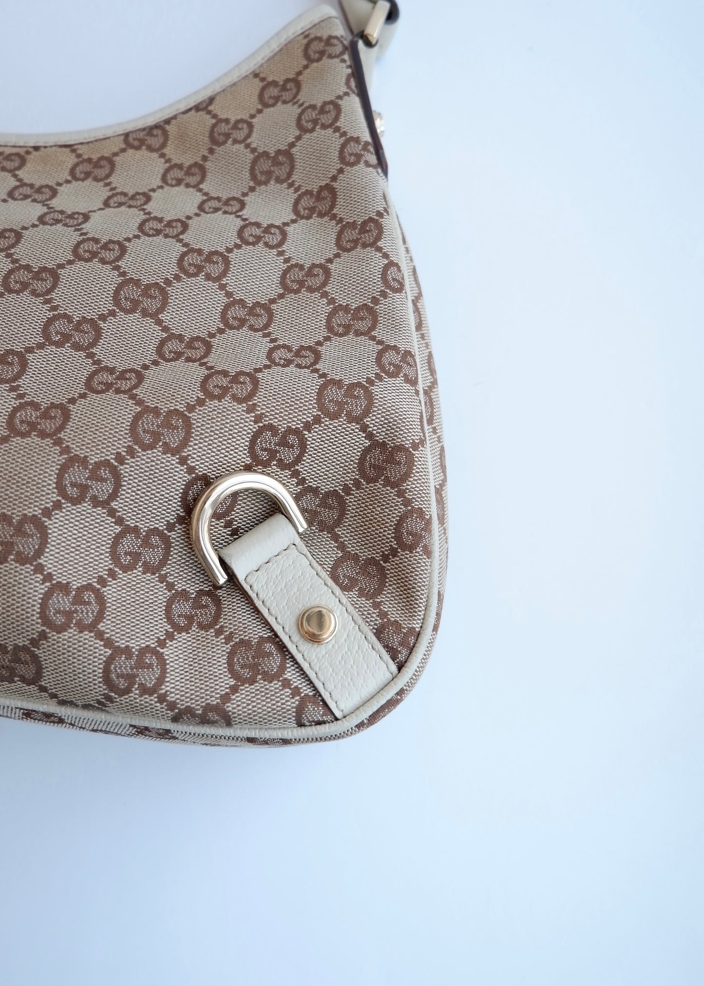 Authentic Preowned Gucci White GG Canvas Shoulder Bag