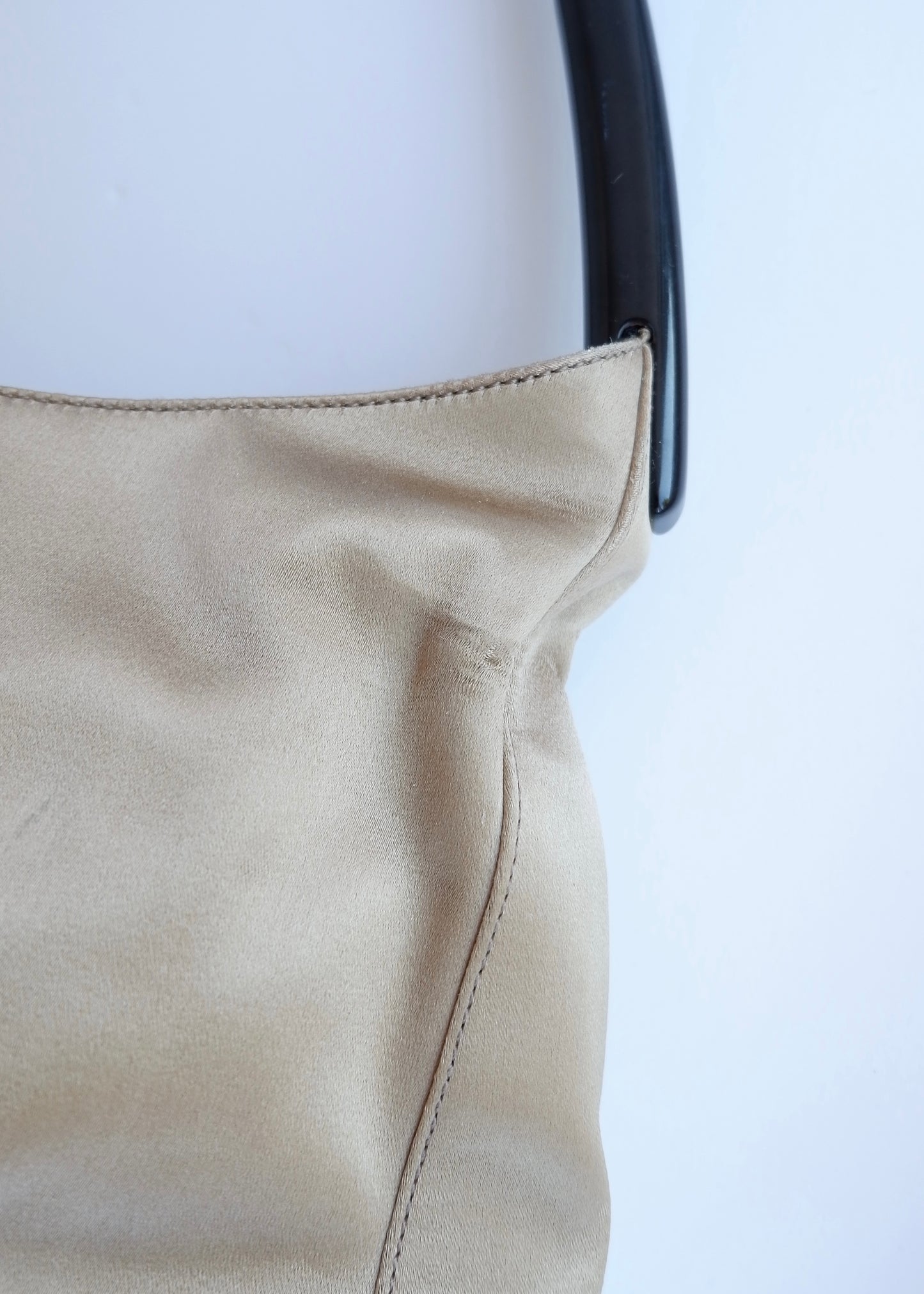 Authentic Preowned Vintage Prada Champagne Satin Shoulder Bag