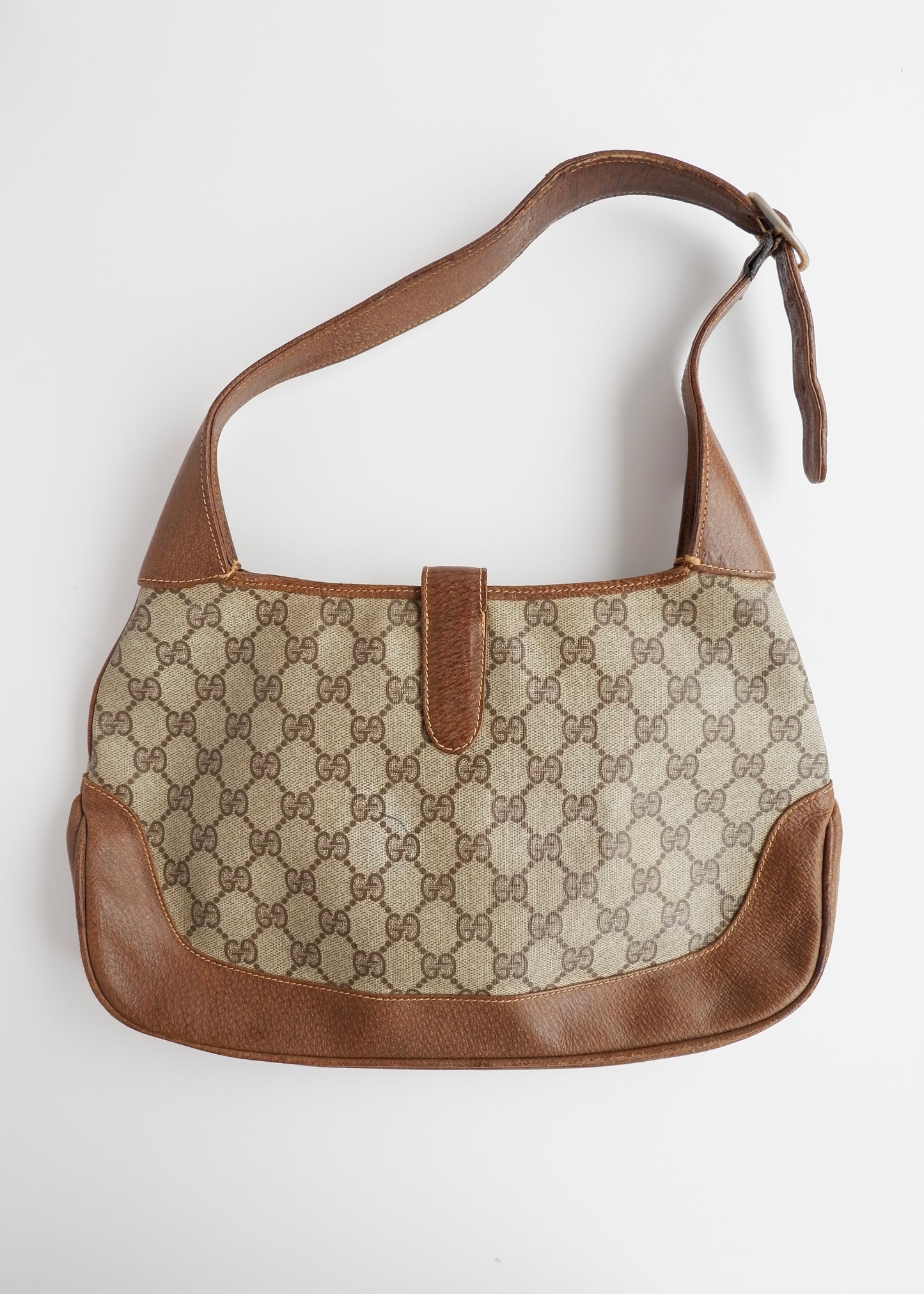 Authentic Preowned Vintage Gucci Brown GG Canvas Jackie Shoulder Bag