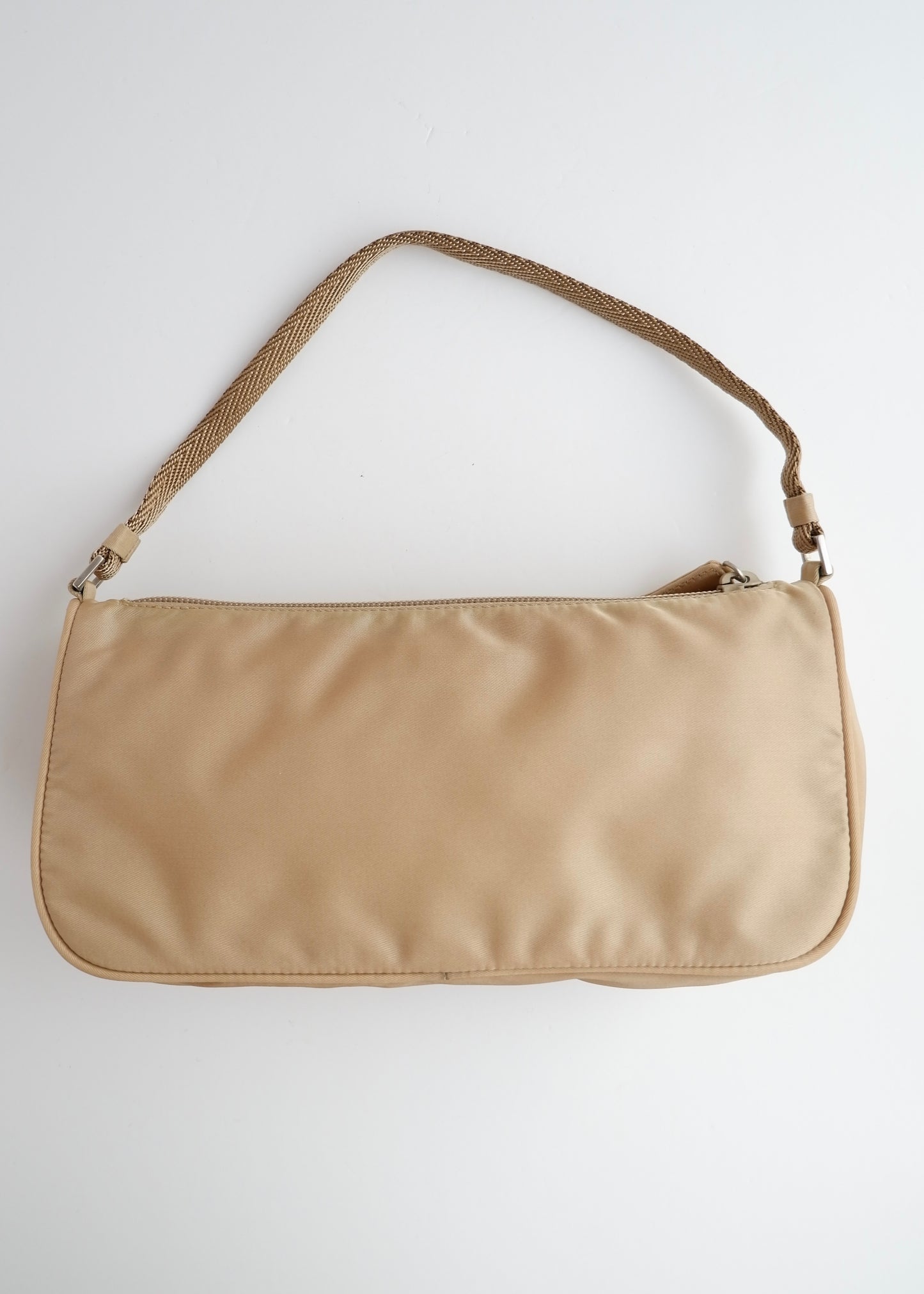 Authentic Preowned Prada Beige Nylon Shoulder Bag