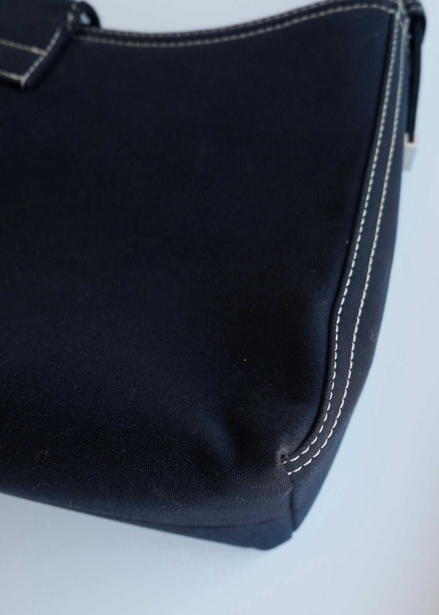 Authentic Preowned Fendi Navy Denim/Canvas Large Shoulder Bag