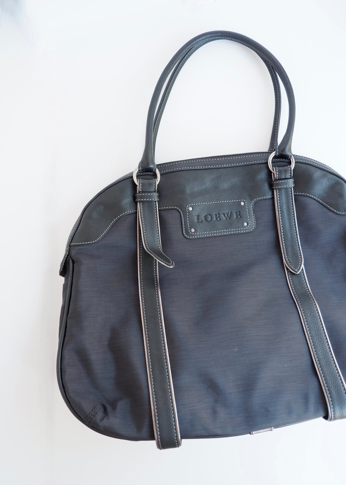 Authentic Preowned Loewe Navy/Black Nylon/Leather Shoulder Tote