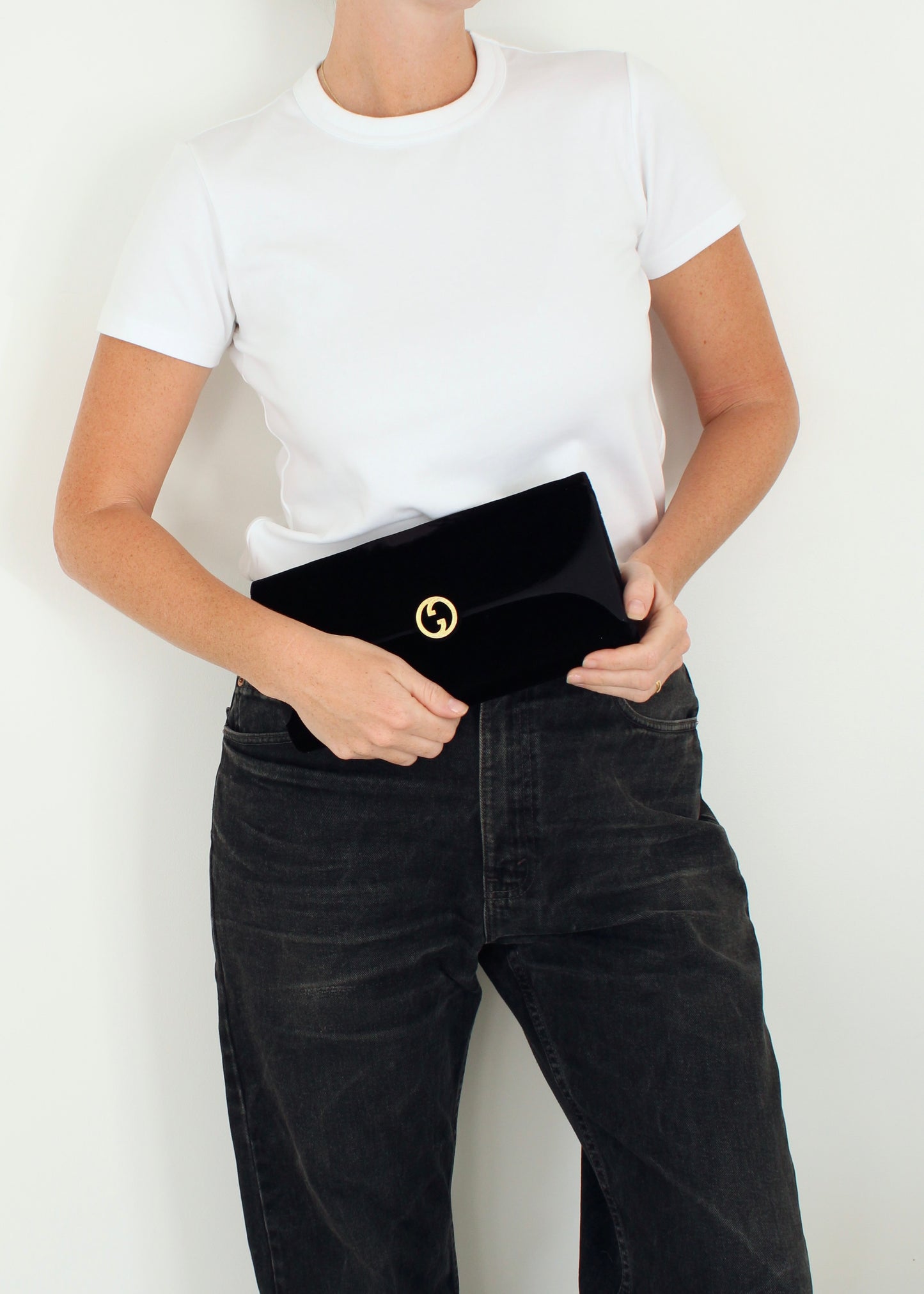 Authentic Preowned Vintage Gucci Black Velvet Clutch
