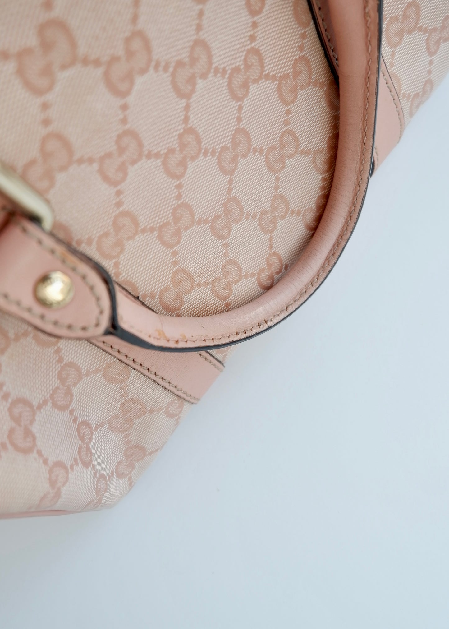 Authentic Preowned Gucci Pink GG Canvas Mini Boston Bag