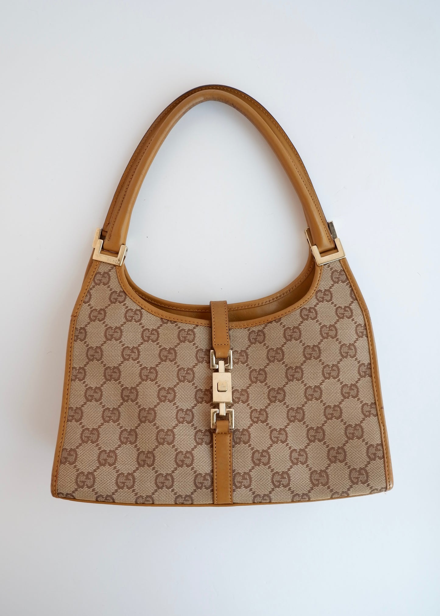 Authentic Preowned Gucci Tan GG Canvas Small Jackie Shoulder Bag