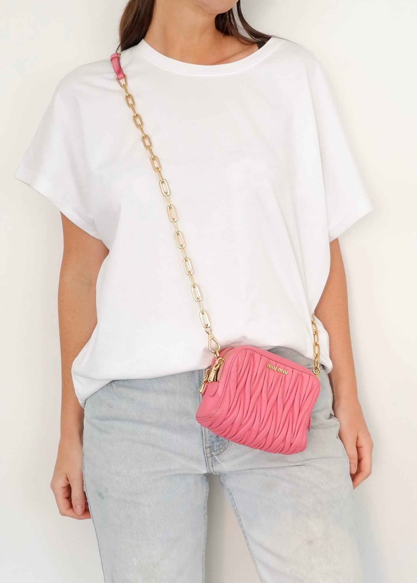 Authentic Preowned Miu Miu Pink Leather Crossbody