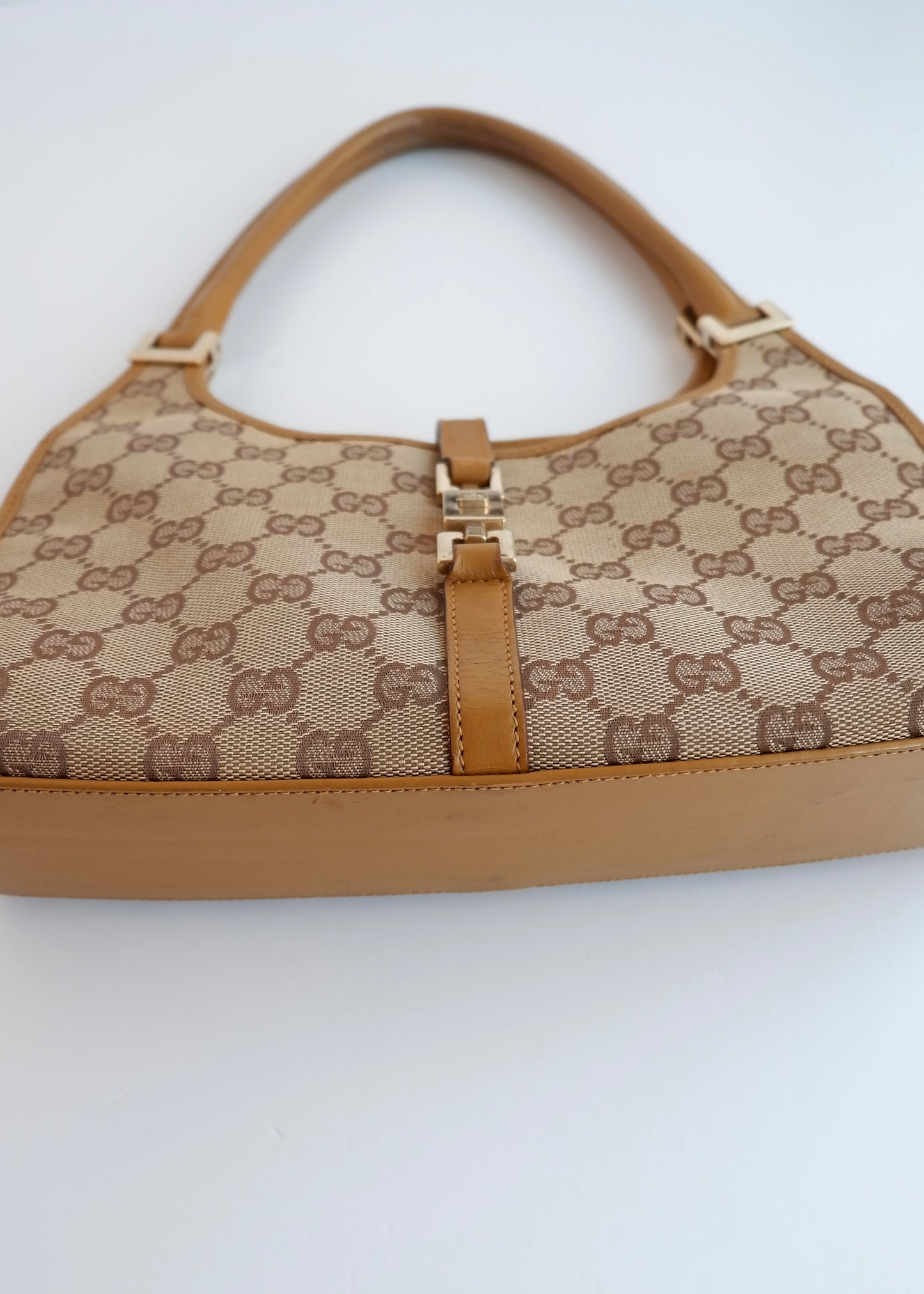 Authentic Preowned Gucci Tan GG Canvas Small Jackie Shoulder Bag