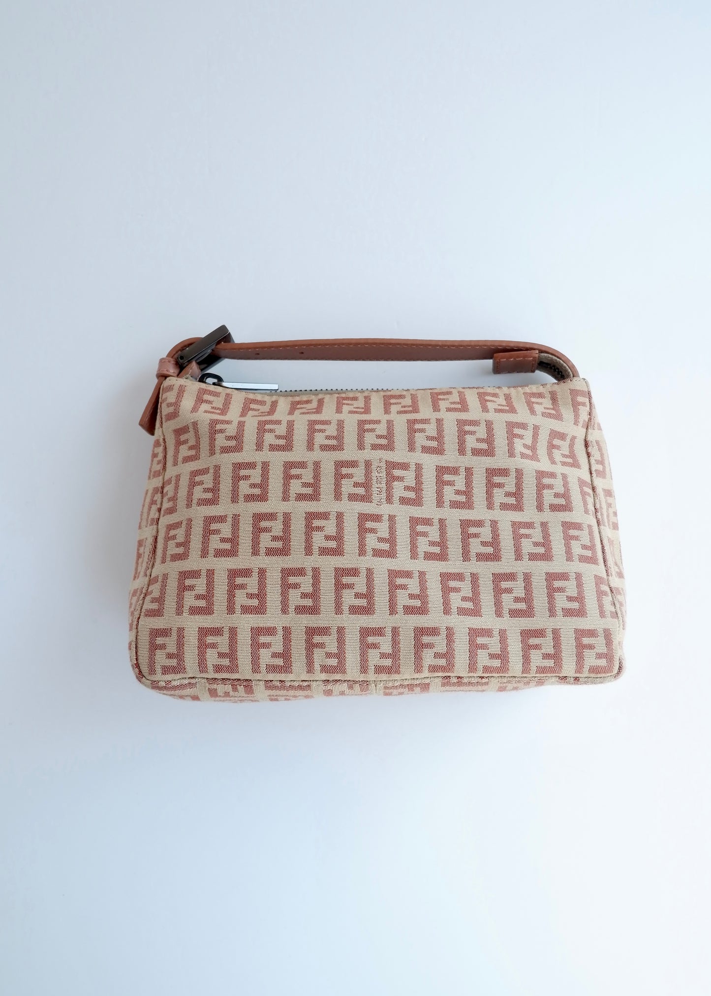 Authentic Preowned Fendi Blush Pink Zucchino Hand Pouch