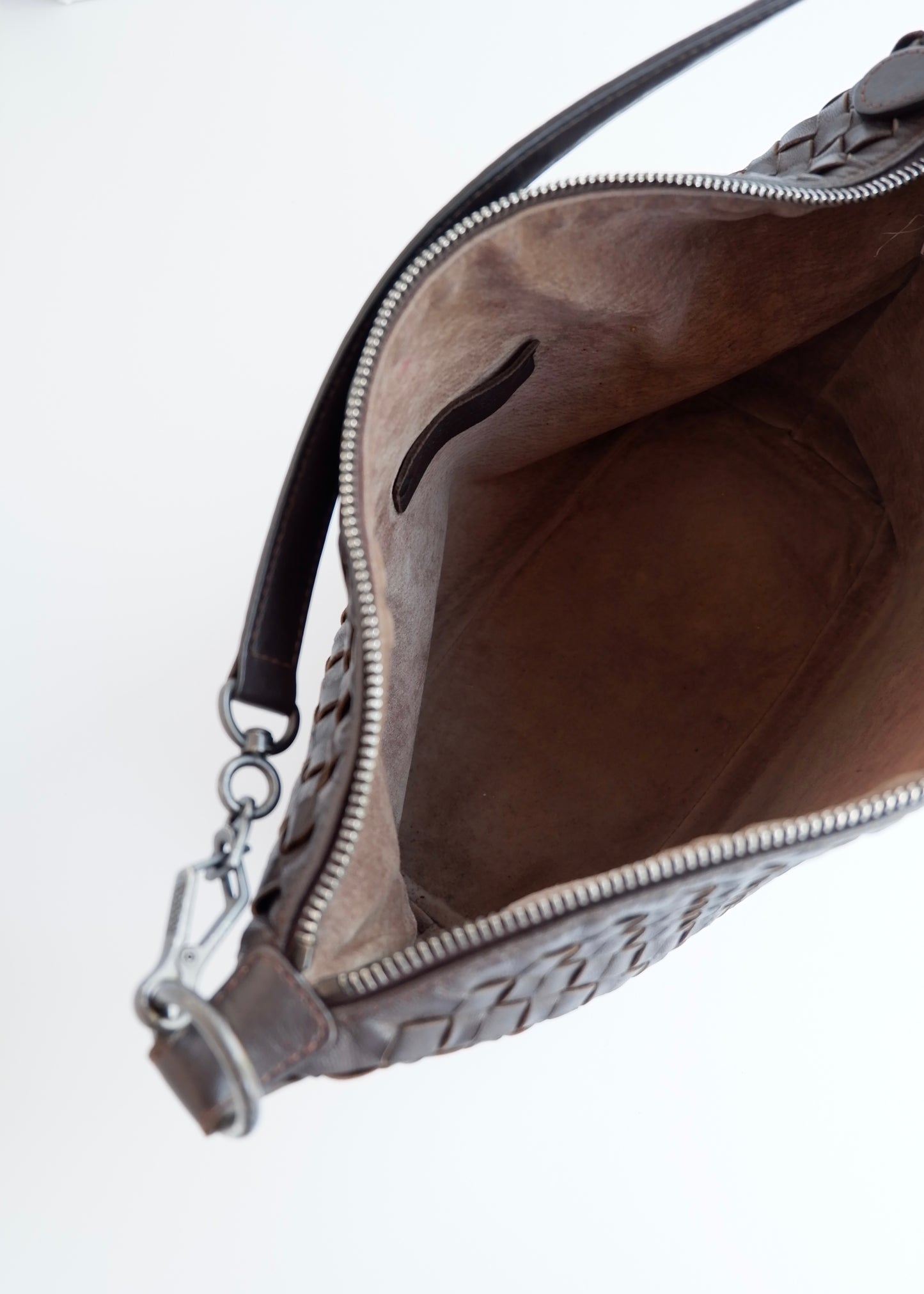 Authentic Preowned Bottega Veneta Brown Leather Shoulder Bag