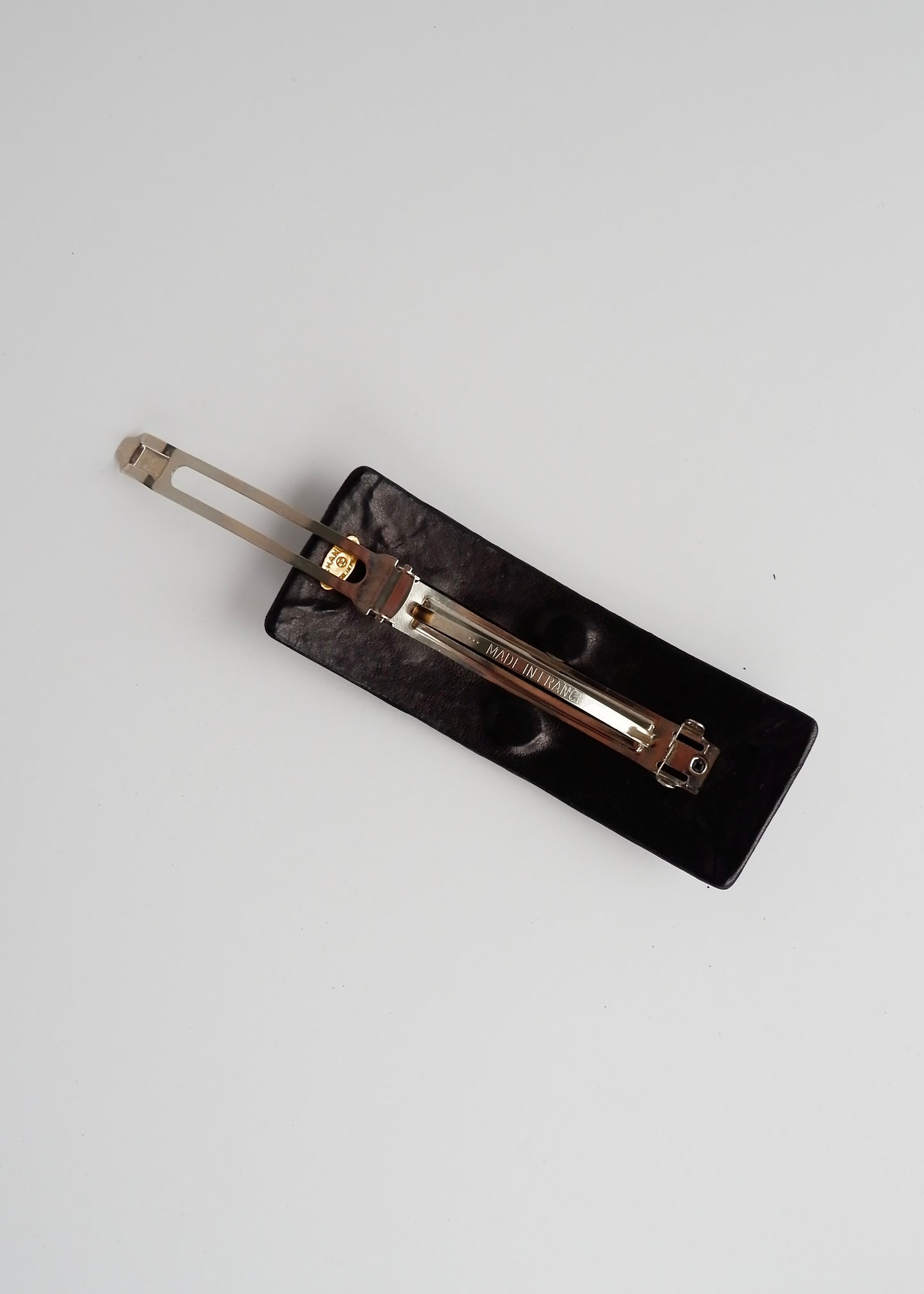 Authentic Preowned Chanel Black Satin Gold CC Logo Hair Beret