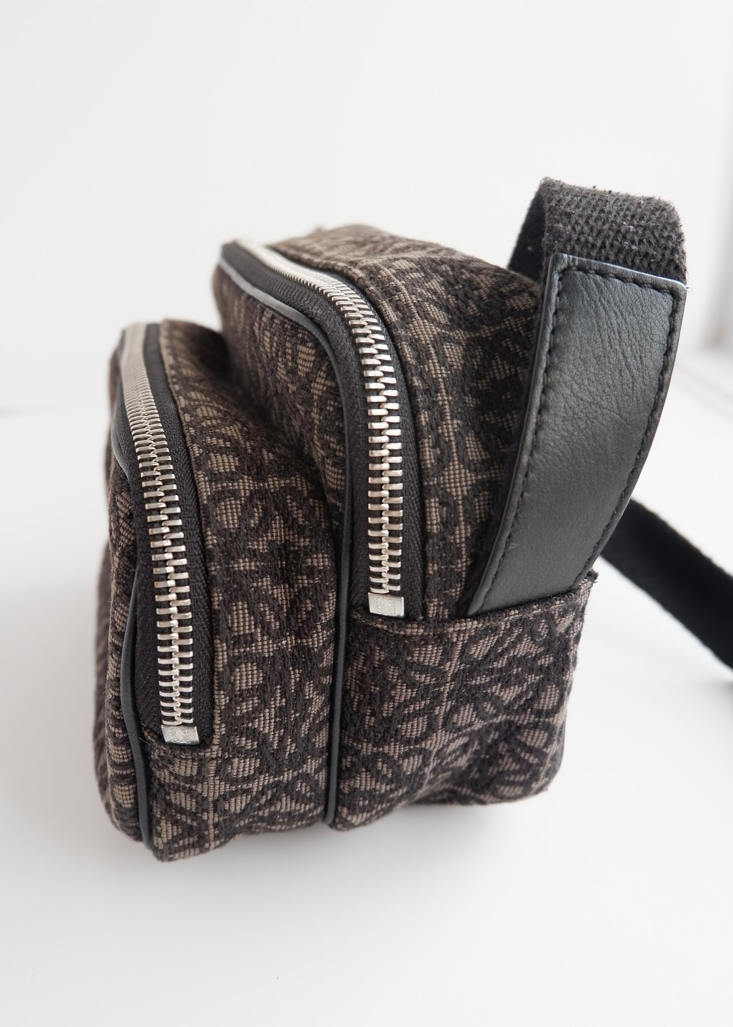 Authentic Preowned Loewe Black Canvas Anagram Crossbody Bag