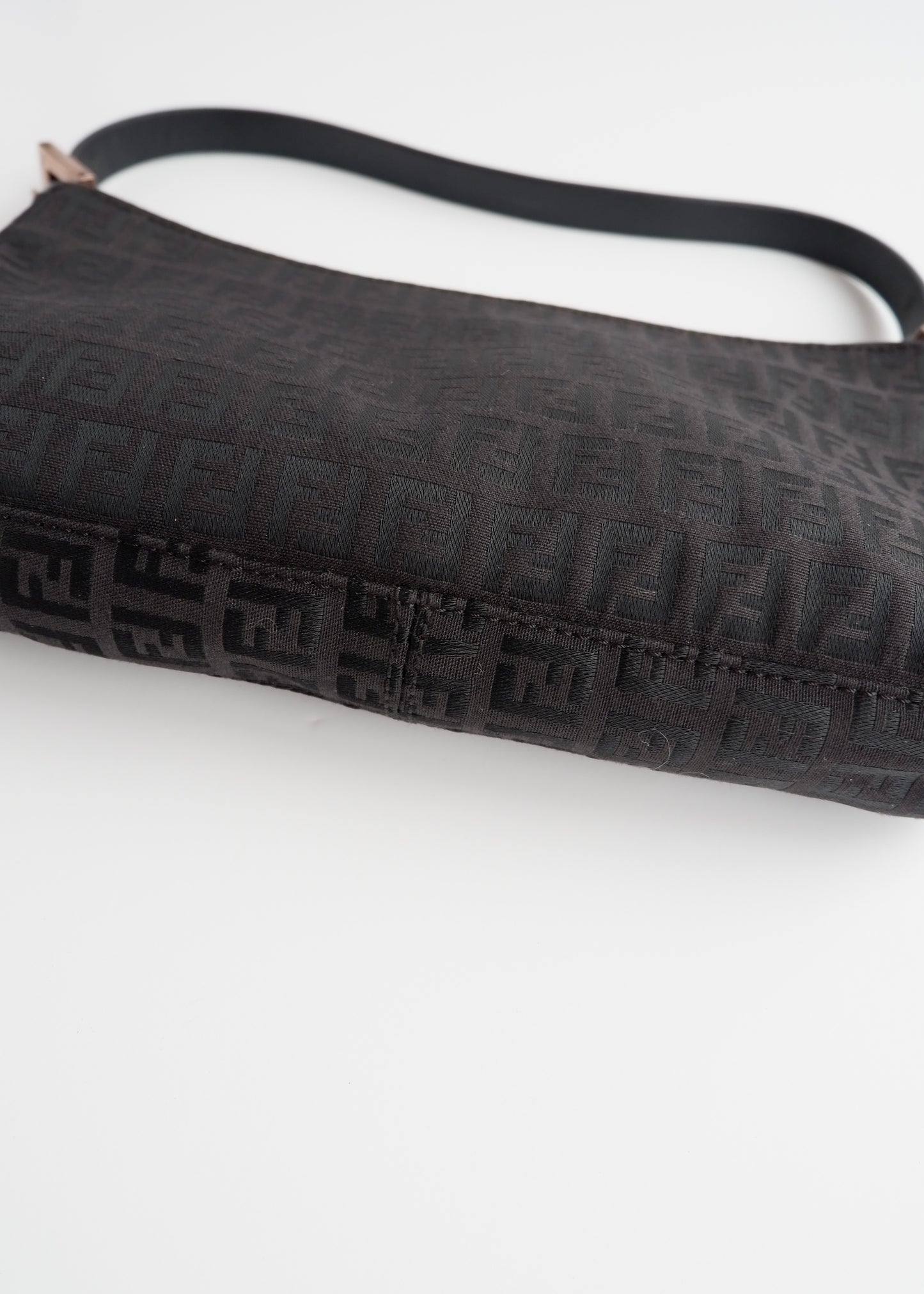 Authentic Preowned Fendi Black Canvas Zucchino Shoulder Bag