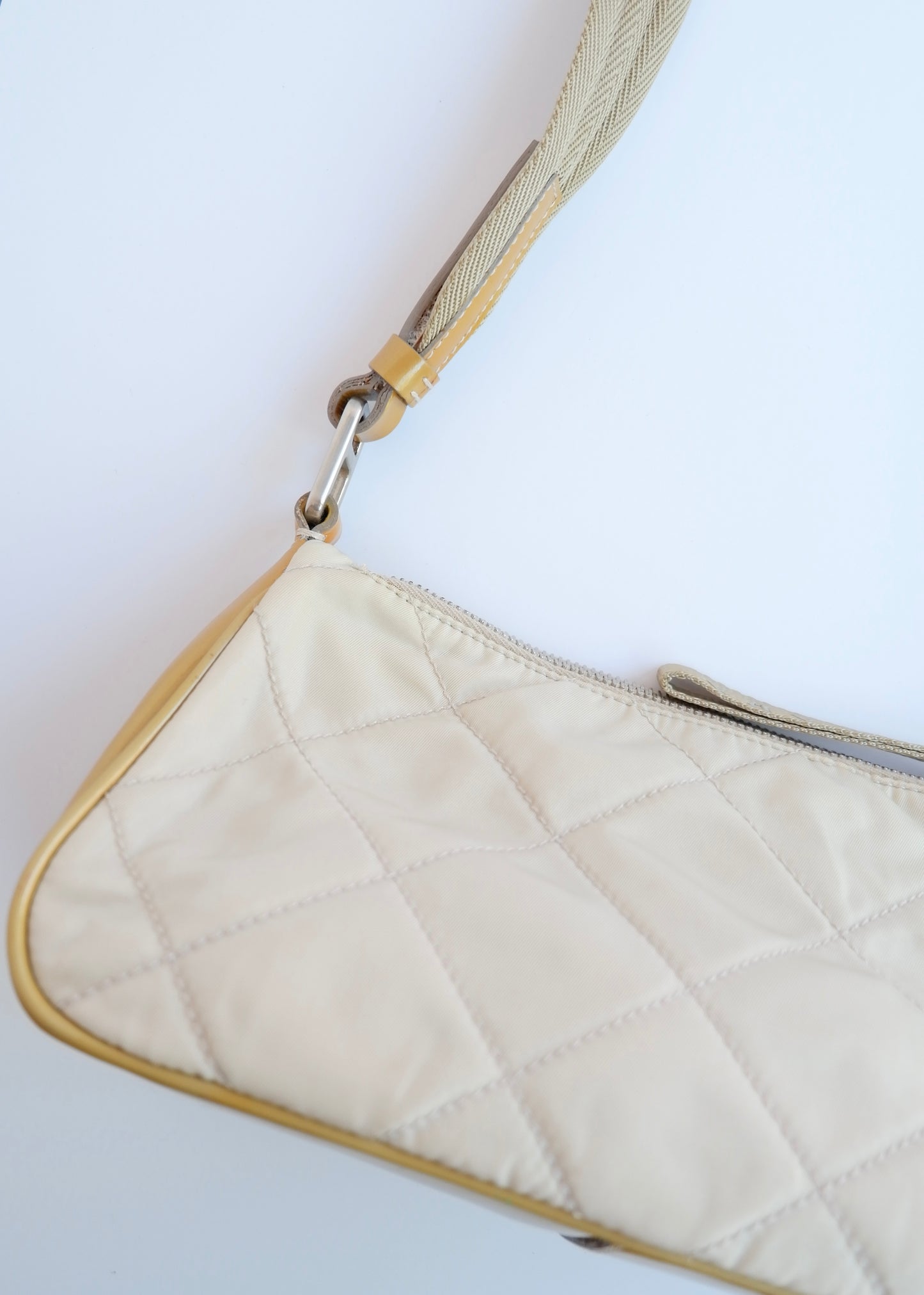 Authentic Preowned Prada Beige Quilted Nylon Crossbody Bag