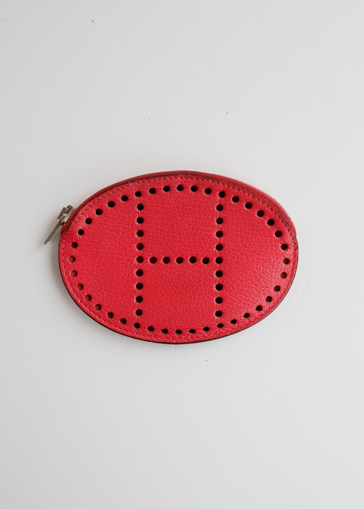 Authentic Preowned Hermes Evelyne Leather Rose Tyrien Coin Pouch