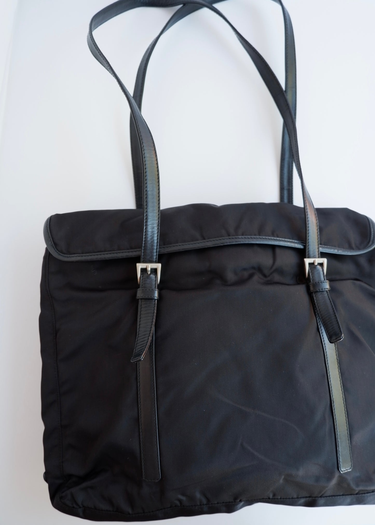 Authentic Preowned Prada Black Nylon/ Leather Tote Bag