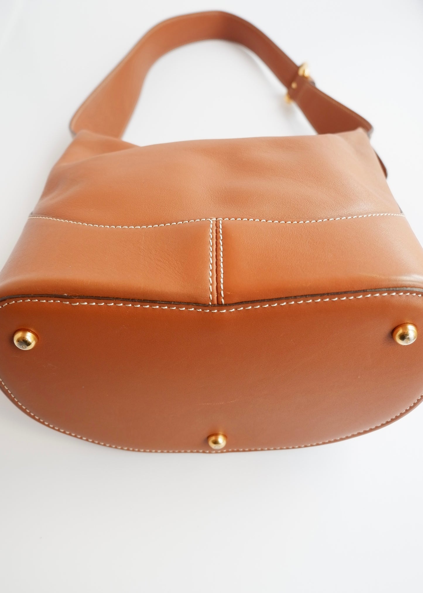 Authentic Preowned Vintage Loewe Chestnut Brown Leather Shoulder Bag