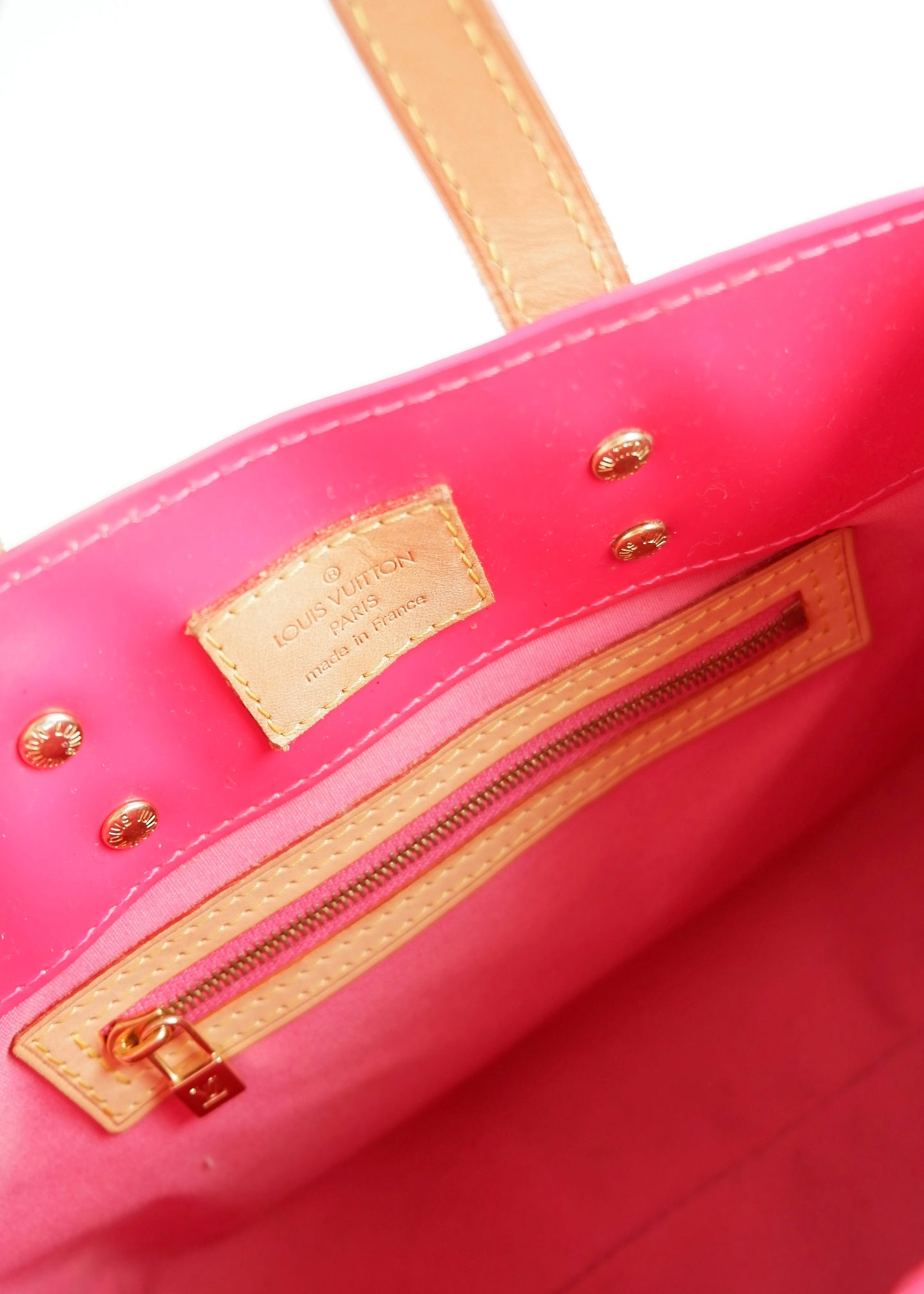 Authentic Preowned Louis Vuitton Monogram Framboise Vernis Reade Handbag