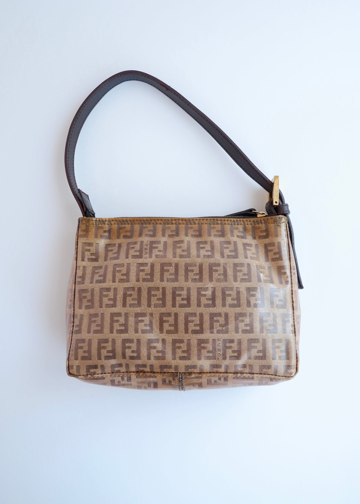 Authentic Preowned Fendi Brown Zucchino Micro Handbag