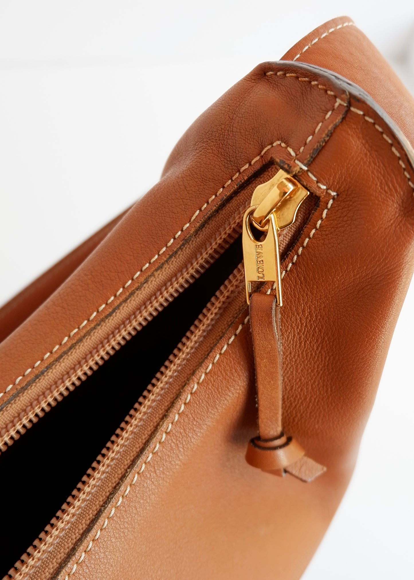 Authentic Preowned Vintage Loewe Chestnut Brown Leather Shoulder Bag