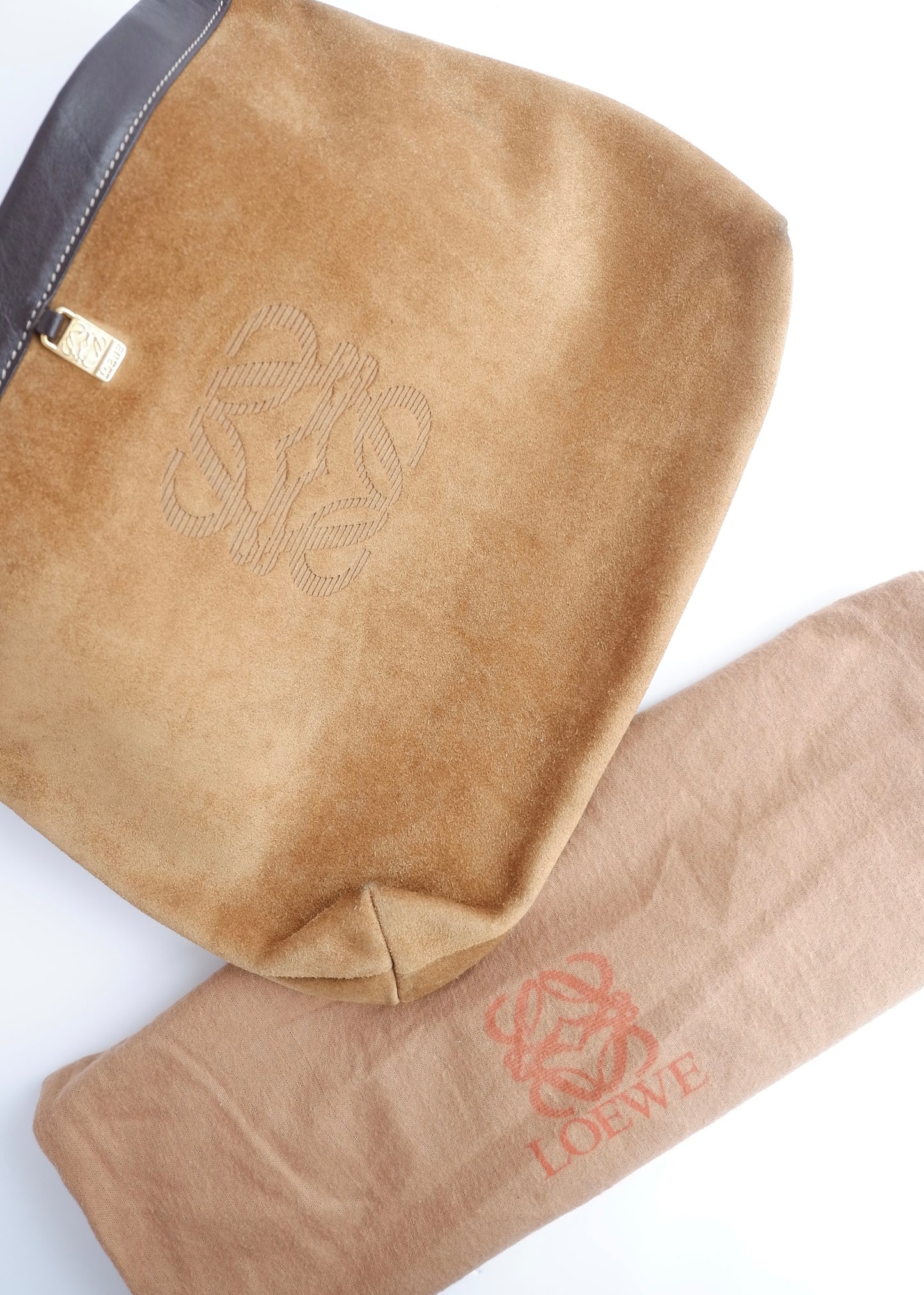 Authentic Preowned Loewe Brown Suede Oversized Clutch Bag