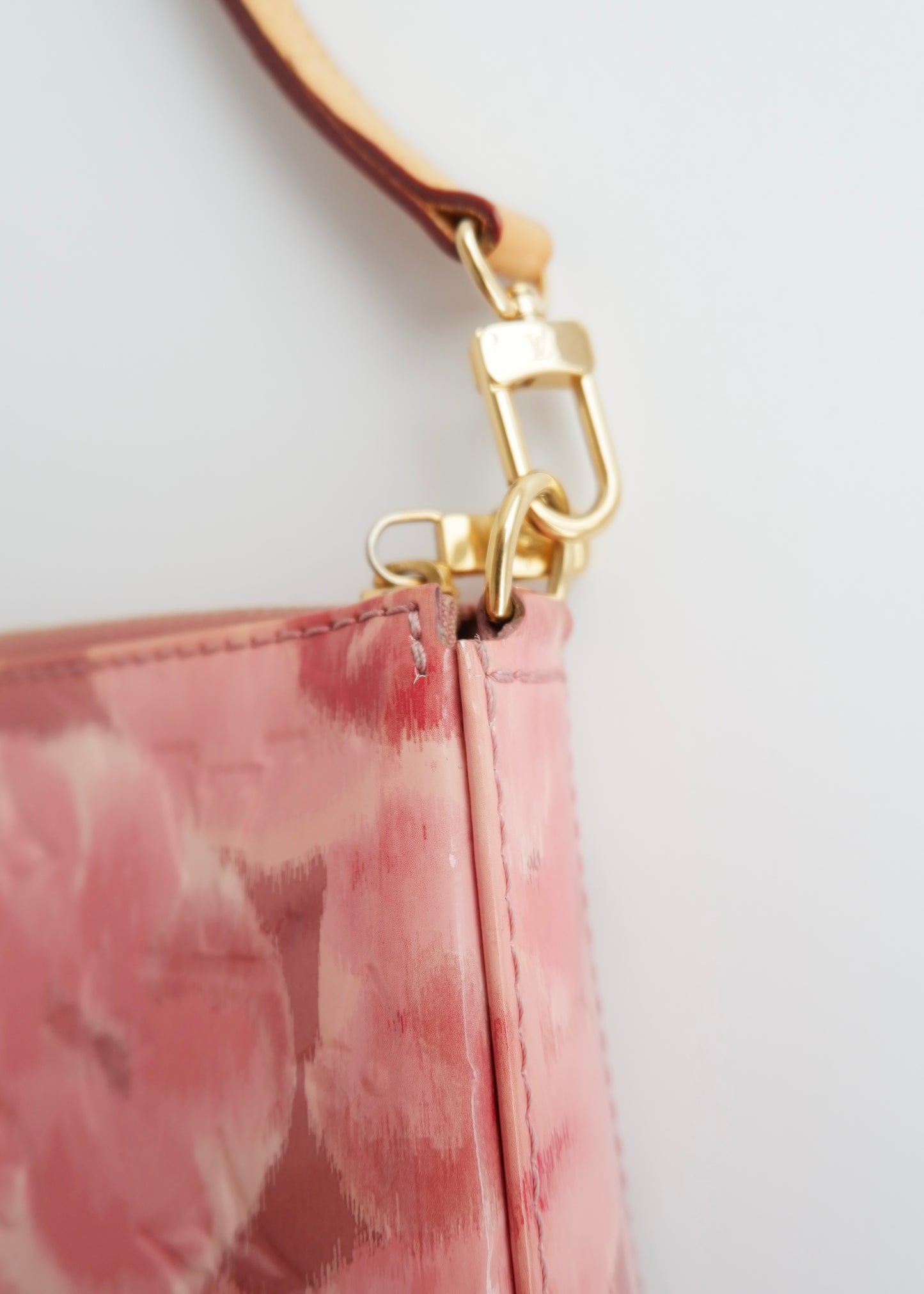 Authentic Preowned Louis Vuitton Limited Edition Rose Velours Monogram Ikat Pochette Crossbody Bag