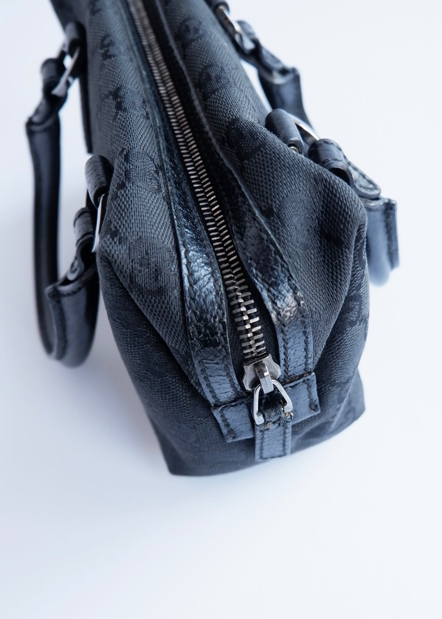 Authentic Preowned Gucci Black GG Canvas Mini Boston Bag