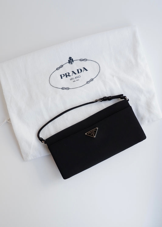 Authentic Preowned Prada Black Satin Bow Detail Handbag