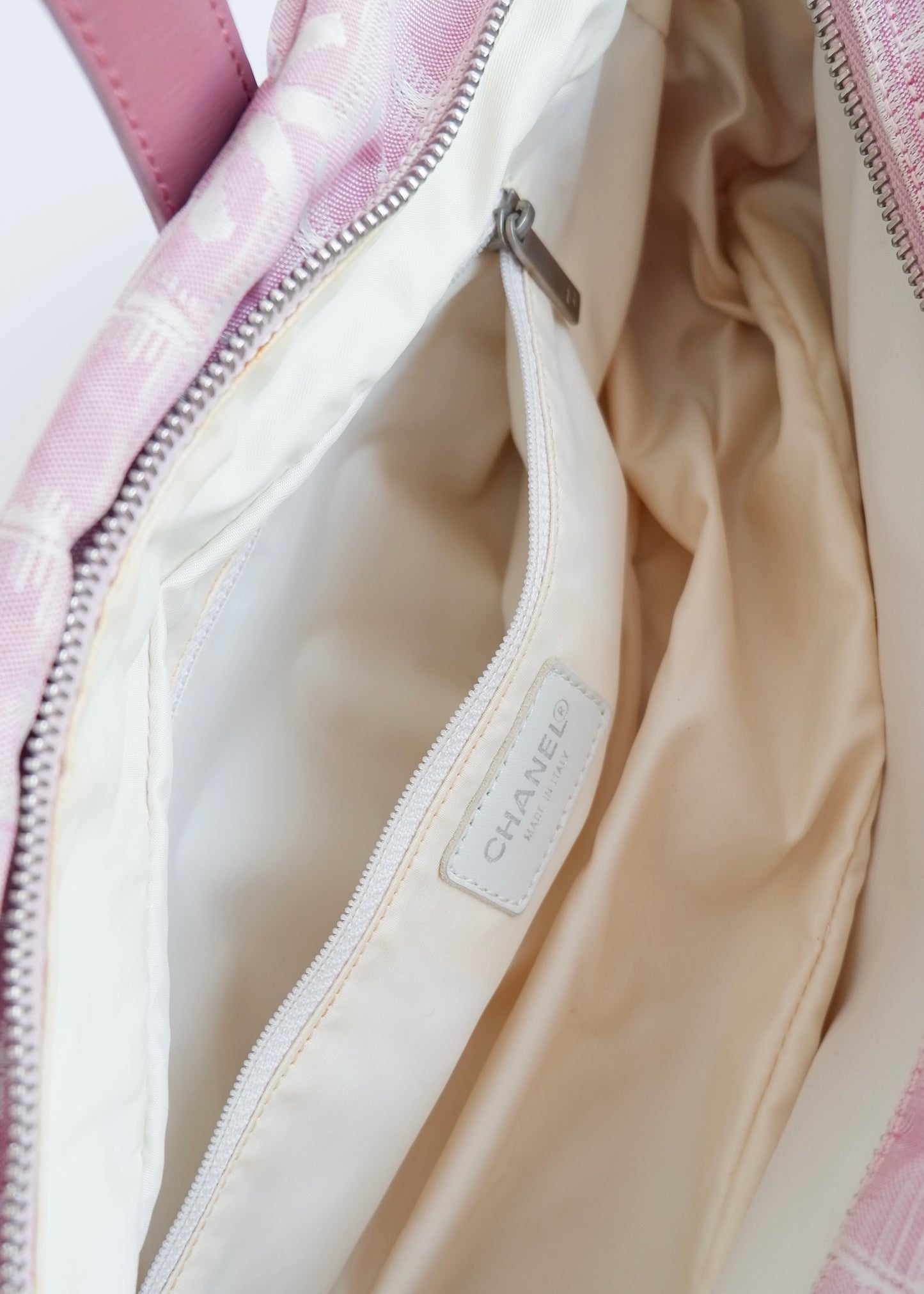 Authentic Preowned Chanel Pink Nylon New Travel Line Shoulder Bag