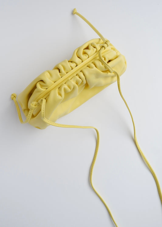 Authentic Preowned Bottega Veneta Yellow Leather Small The Pouch Crossbody