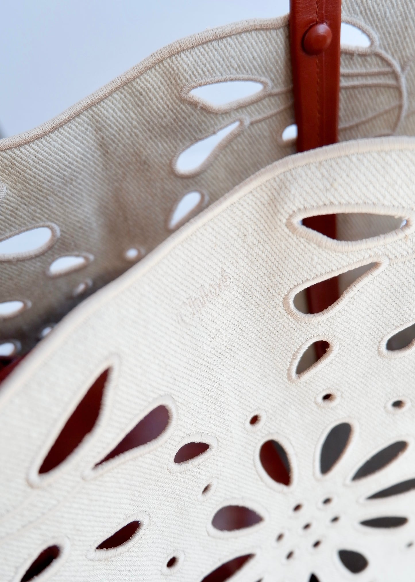 Authentic Preowned Chloe Beige Linen Calfskin Large Kamilla North-South Tote