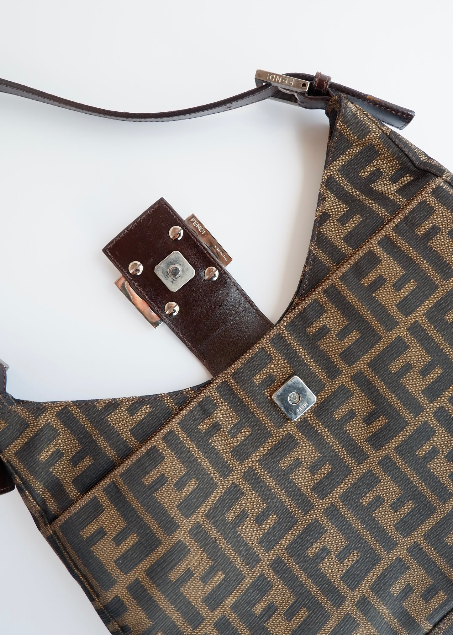 Authentic Preowned Fendi Brown Zucca Shoulder Bag