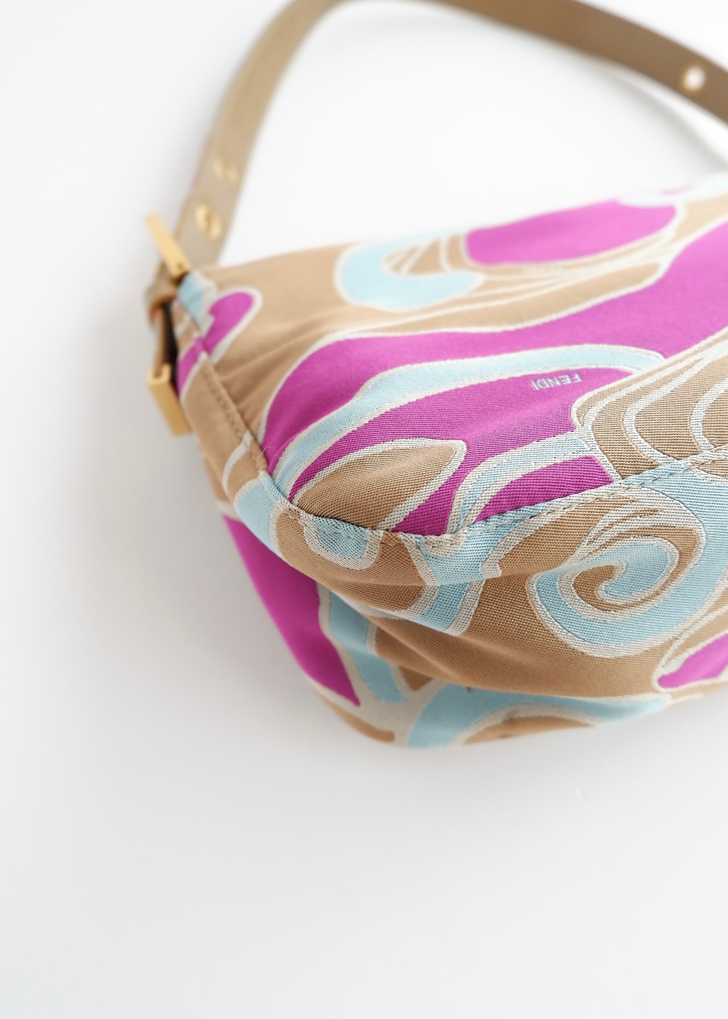 Authentic Preowned Fendi Psychedelic Swirl Multi Color Baguette Shoulder Bag
