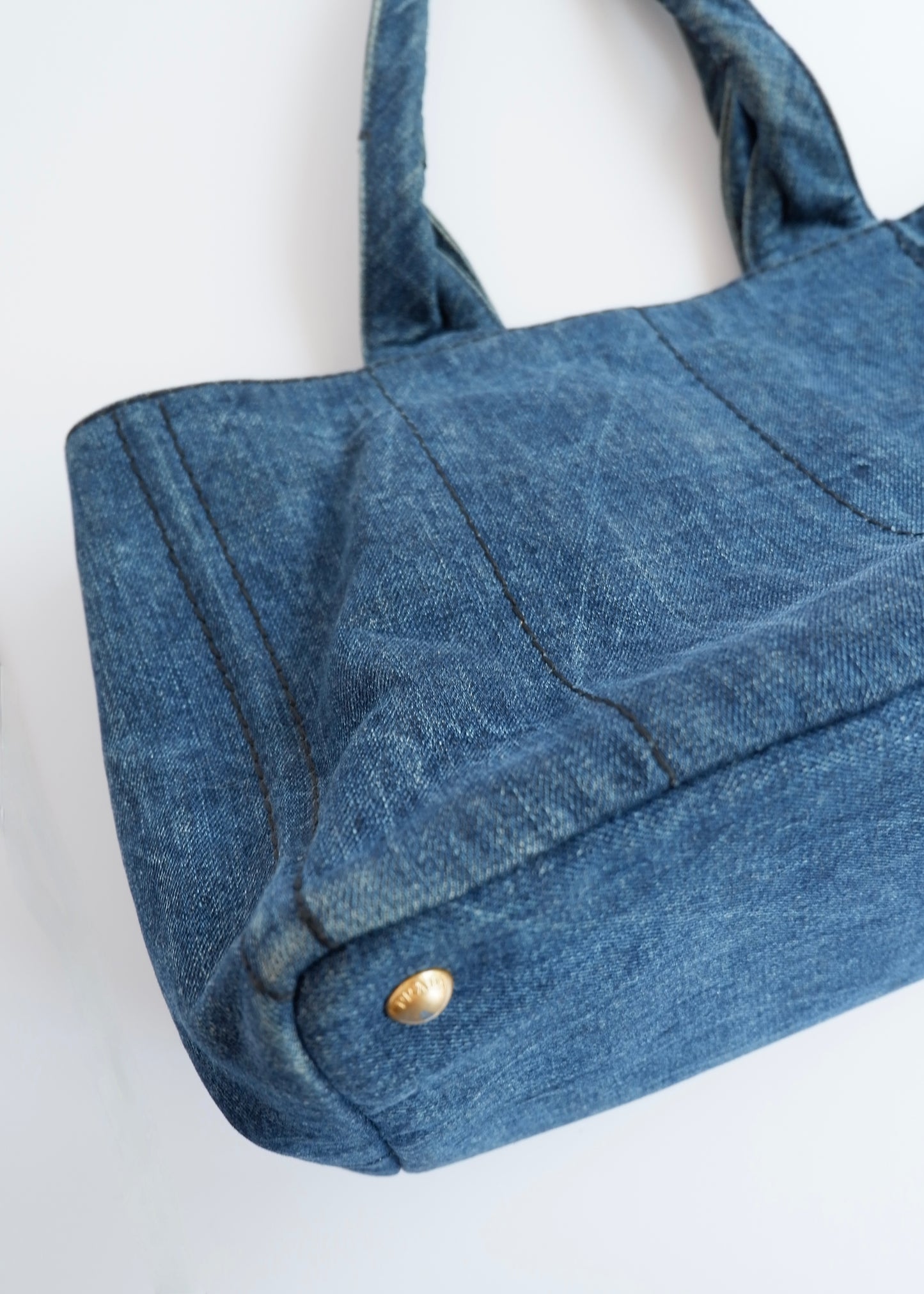 Authentic Preowned Prada Navy Denim Canapa Tote Bag