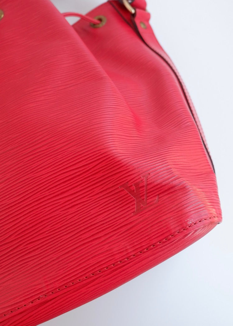 Authentic Preowned Louis Vuitton Red Epi Leather Noe GM Shoulder Bag