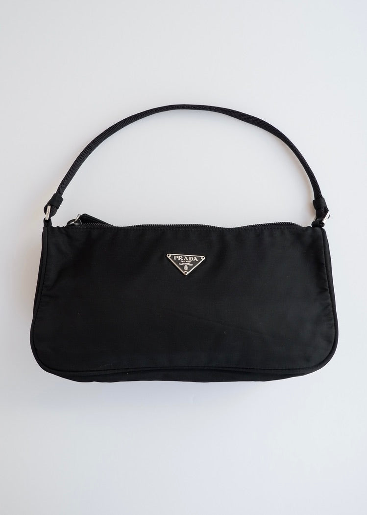 Authentic Preowned Prada Black Nylon Pochette Shoulder Bag