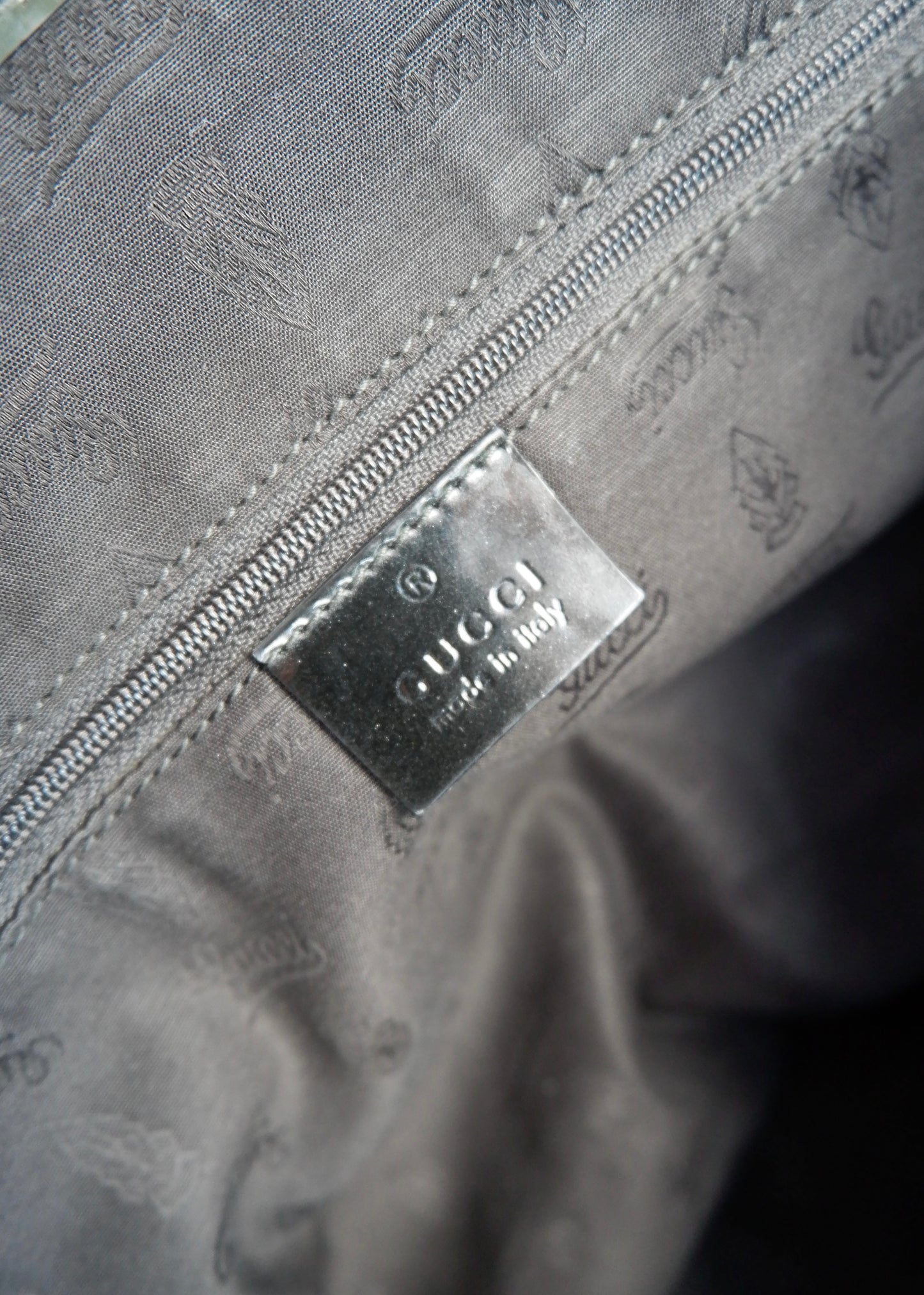 Authentic Preowned Gucci Black GG Canvas/Patent Leather Tote Bag