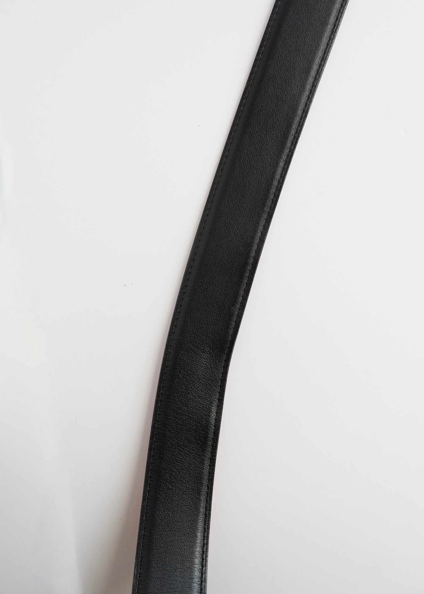 Authentic Preowned Hermes Black/ Orange Leather Martelee H Belt - 85