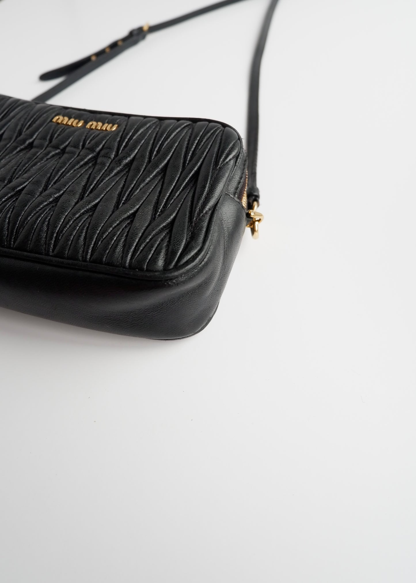 Authentic Preowned Miu Miu Black Leather Crossbody Bag