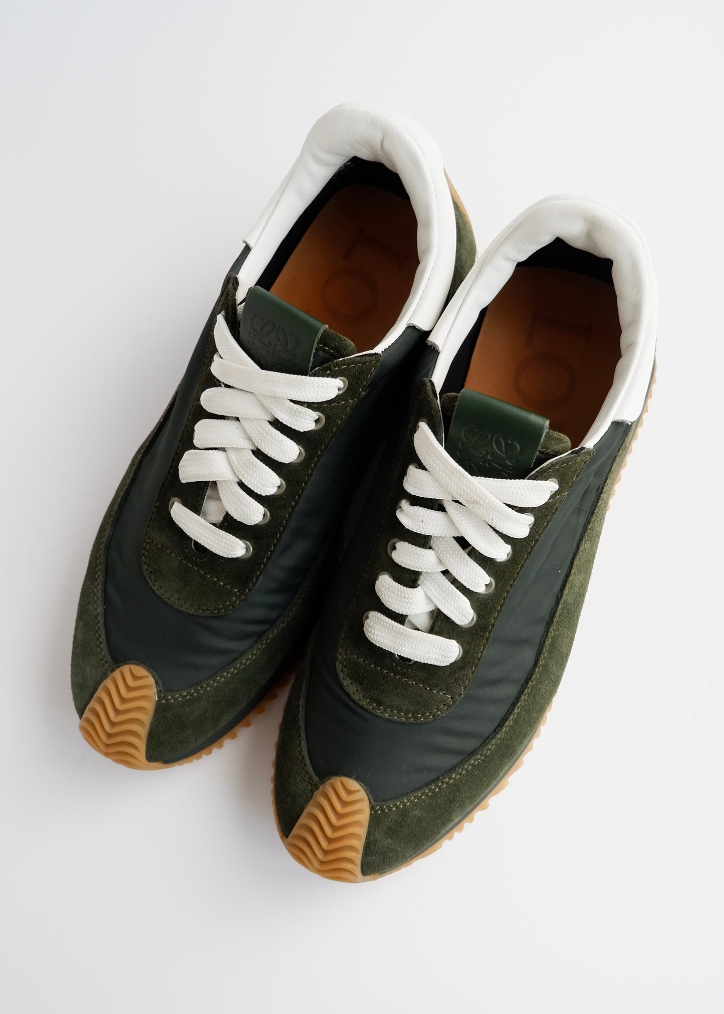 Authentic Preowned Loewe Forest Green Suede Sneakers - 39