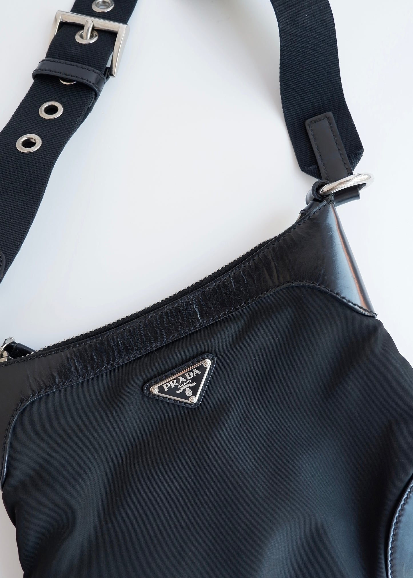 Authentic Preowned Prada Black Nylon/Leather Crossbody Bag
