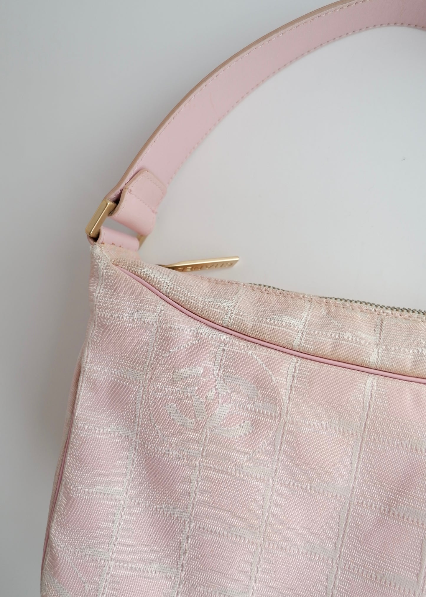 Authentic Preowned Chanel Pink Travel Line Shoulder Bag
