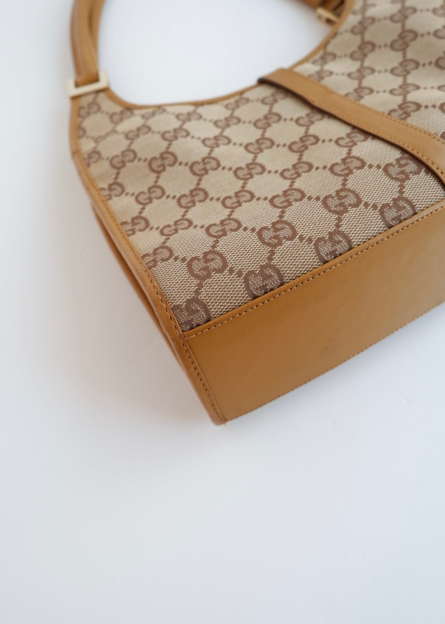 Authentic Preowned Gucci Tan GG Canvas Small Jackie Shoulder Bag