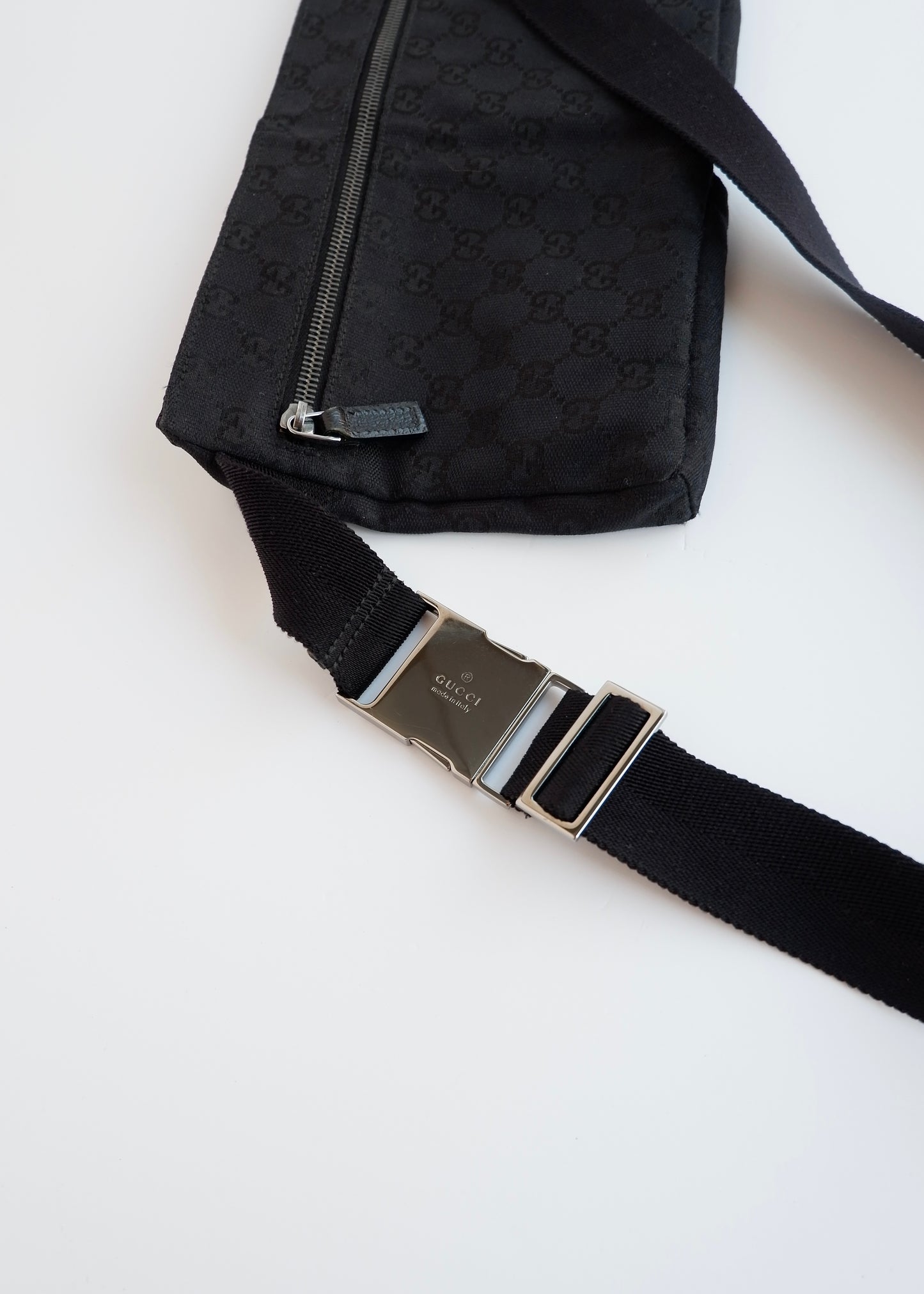 Authentic Preowned Gucci Black GG Canvas Belt Bag