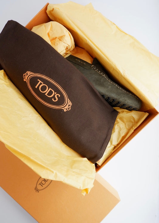 Authentic Preowned TOD's Olive Green Suede Driving Loafers - 8 (Men's)