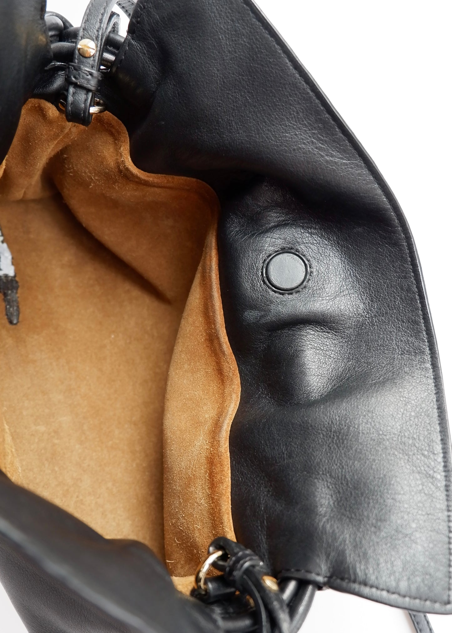 Authentic Preowned Loewe Black Leather Flamenco Knot Clutch/ Crossbody Bag