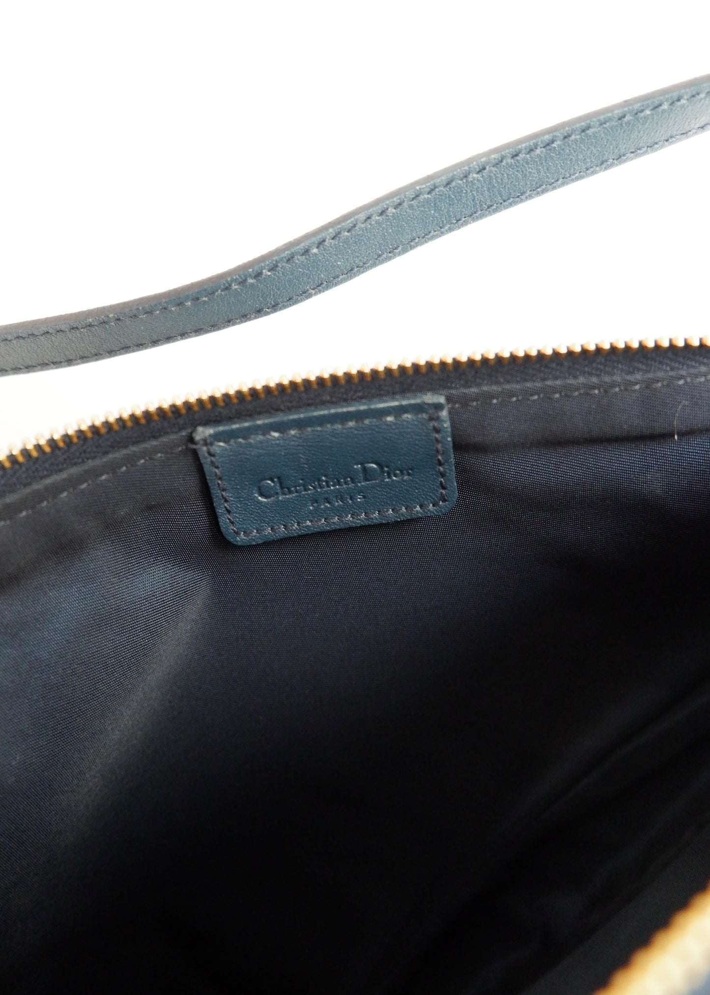 Authentic Preowned Vintage Dior Navy Oblique Canvas Saddle Bag