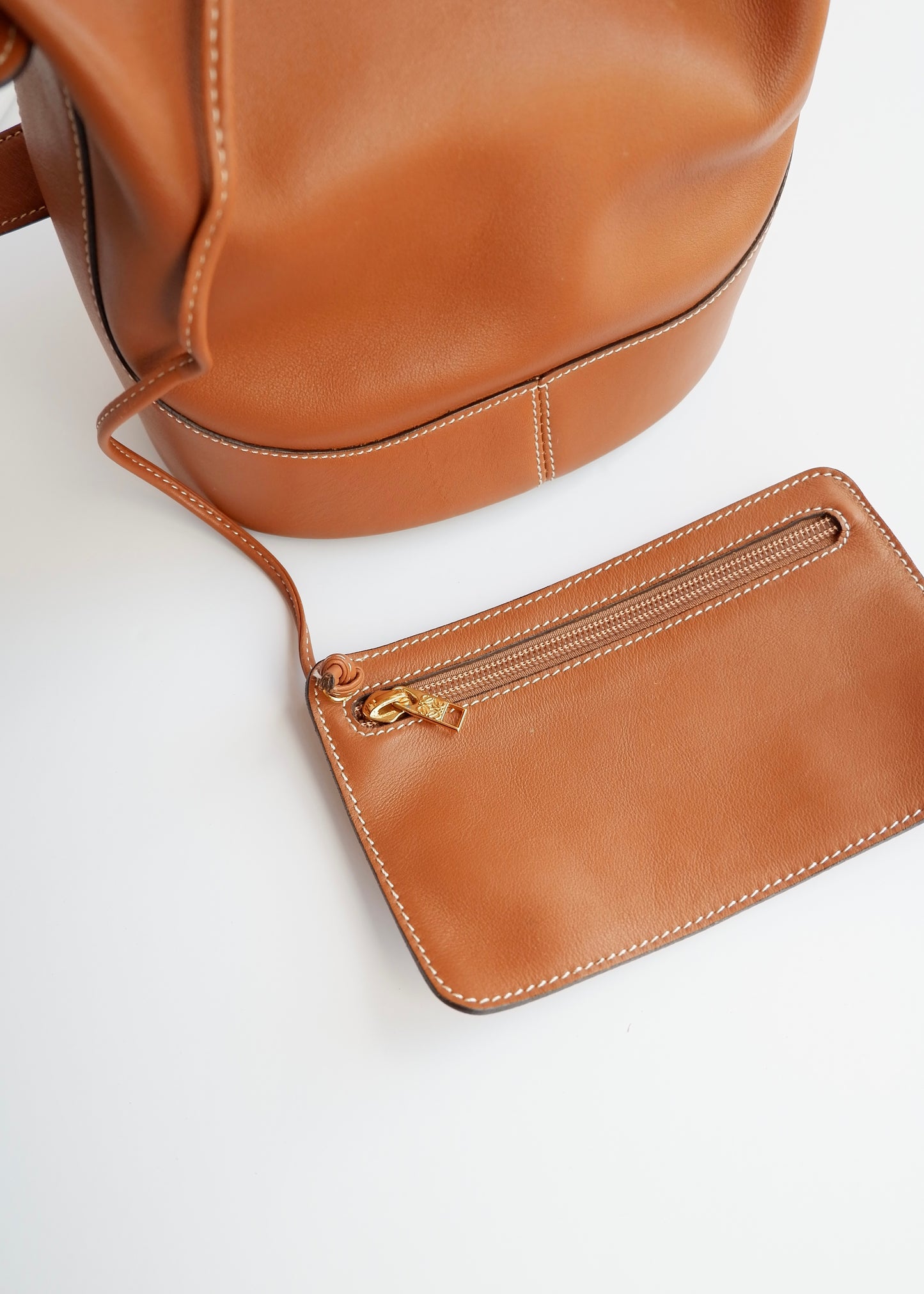 Authentic Preowned Vintage Loewe Chestnut Brown Leather Shoulder Bag