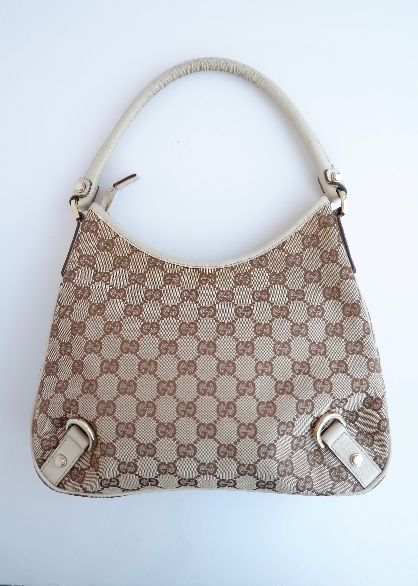 Authentic Preowned Gucci White GG Canvas Shoulder Bag