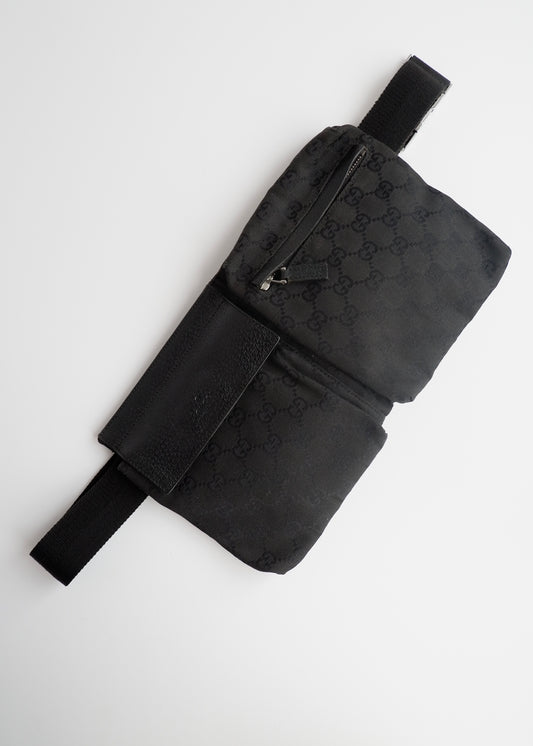 Authentic Preowned Gucci Black GG Canvas Belt Bag